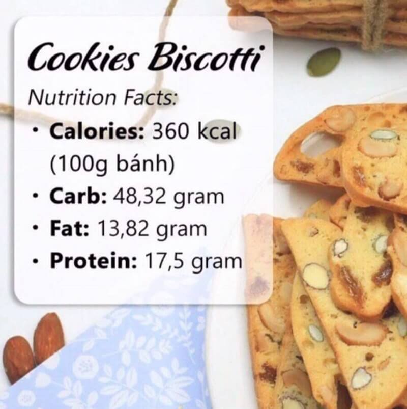 Bánh Biscotti chứa ít calo và nhiều dưỡng chất khác